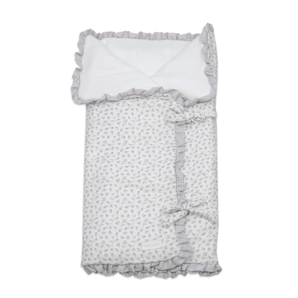 ARRULLO/MANTA LITTLE BLOOM FLOR GRIS TOG 2,5
